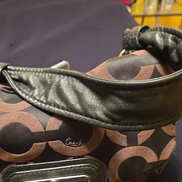 Coach Kristen Black and Brown Shoulder Bag, Removable Strap, 2 Hangtags - Picture 3 of 12